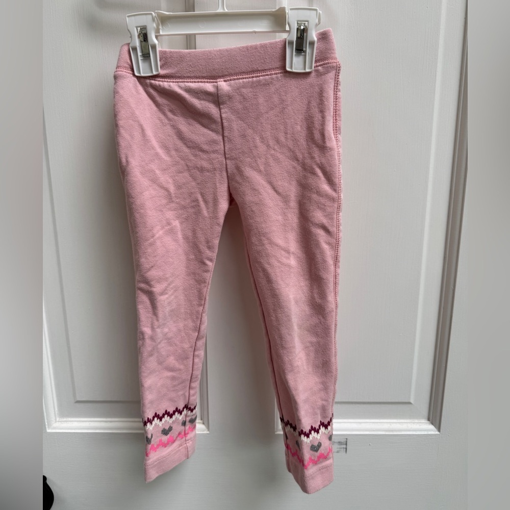 Crewcuts 3T Girls Pink Jogger Sweatpants Chevron Detail
